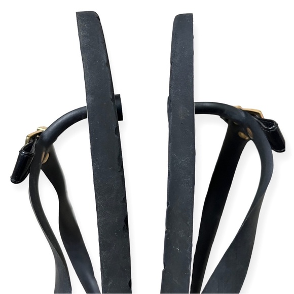 Cole Haan Brown/Tan/Black Patterned Flip Flops w/Signature Bow, sz 8 - Picture 7 of 10